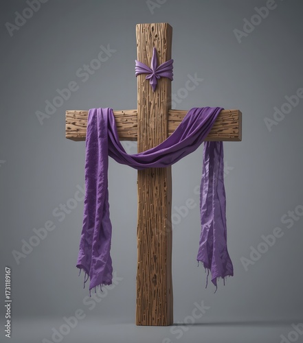 wooden cross on a white background