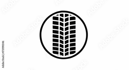 Bold tire track design, perfect for automotive industry branding and rugged adventure themes, icon for offroad vehicles and durable performance, vector design