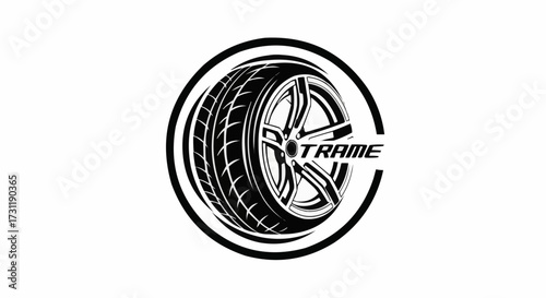 Sleek tire logo design showcasing automotive performance and style, perfect for branding auto shops, racing teams, and tire retailers, a scalable graphic asset