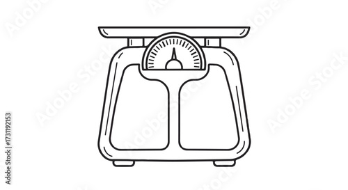 An isolated medical scale outline icon, perfect for weight checks, health monitoring, and fitness tracking, presented as a clean vector illustration.