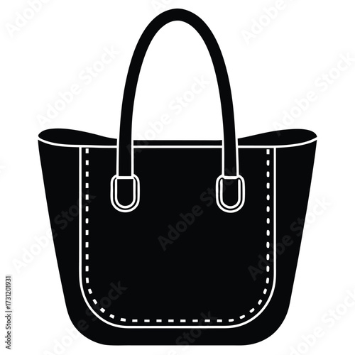leather tote purse vector icon