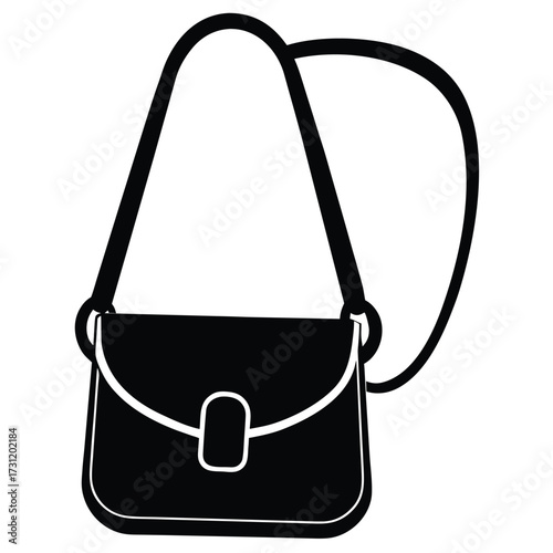 crossbody sling purse vector icon