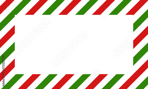 green red stripes frame, christmas announcement message template, new year greetings background