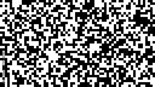 pixel camouflage black wide seamless texture, panoramic checked background, abstract geometric shapes vector pattern