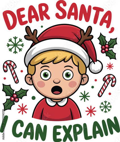Dear Santa, I can explain SVG T-Shirt, Festive and Funny Christmas T-Shirt Design for Holiday Lovers, Cute Christmas t-shirt design featuring snowman and reindeer, Funny Christmas quote t-shirt design