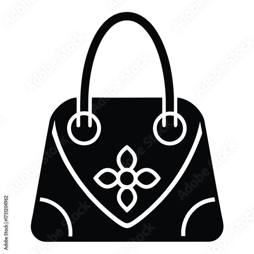 designer monogram purse vector icon