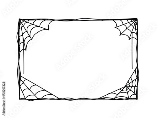 Halloween frame, spider web frame vector illustration