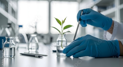 Biotechnology Innovation-Plant Growth in Scientific Lab