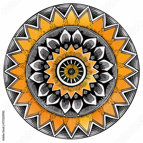 mandala marigold rings meditative marigold mandala for wall art and mindfulness products — layered petals for contemplative focus