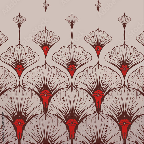 fanned calla lily repetition elegant fan repeat for wallpaper and fabric — watery texture and refined rhythm for refined interiors.