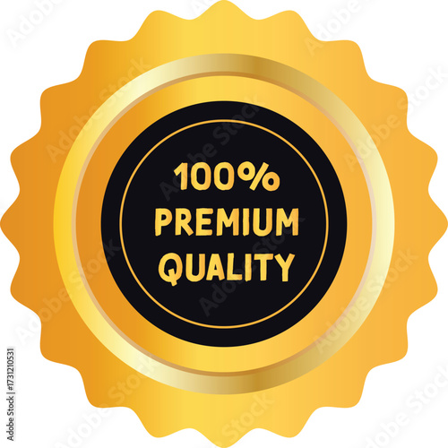 Golden 100% Premium Quality Guarantee Badge