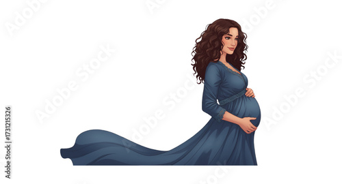 girl in a blue dress