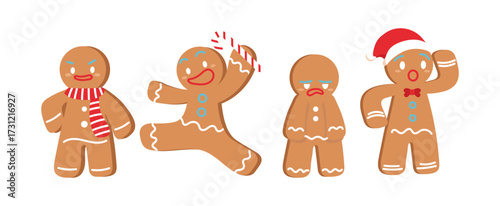 Gingerbread clipart christmas vector illustration