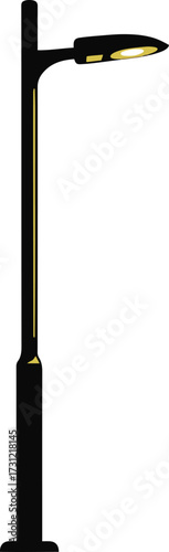 A simple, solid vector silhouette/illustration of a modern street lamp or LED light pole. 