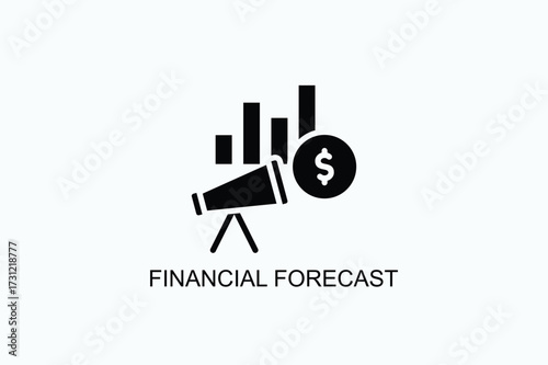 Financial Forecast Icon Or Logo Isolated Vector Illustration