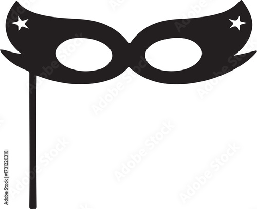  Carnival Mask Icon Vector, Simple Christmas and New Year Party Symbol