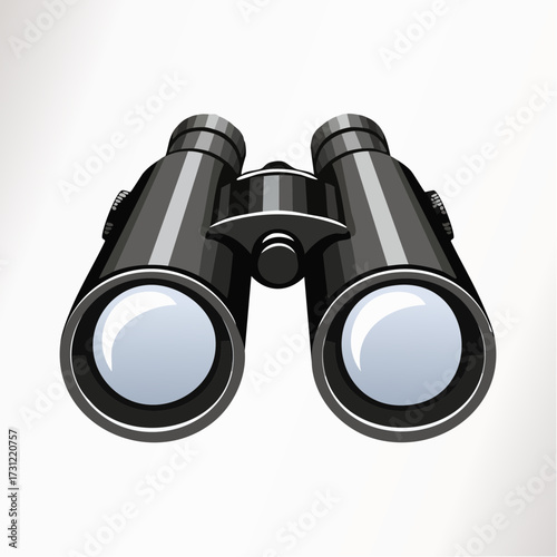 Black binoculars with large lenses, detailed focus knobs, and a sturdy central hinge designed for enhanced distant viewing and observation