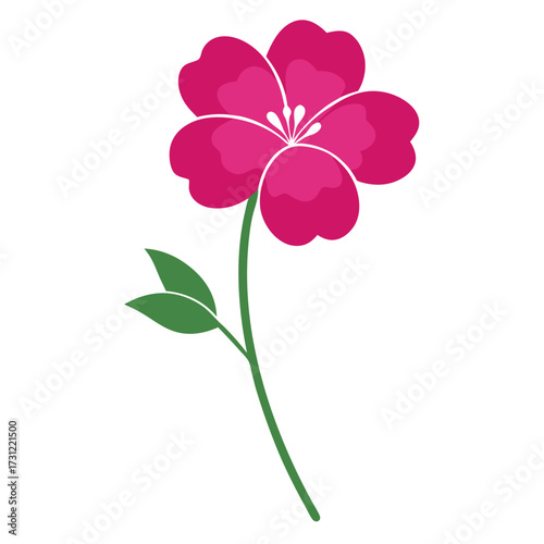 nemesia poetry  pink flower silhouette  flower vector isolated