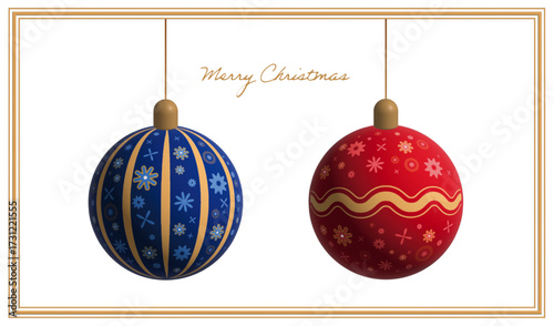 3D Christmas Ornament Balls with Festive Pattern on Black Background
３Dのクリスマスボールオーナメント