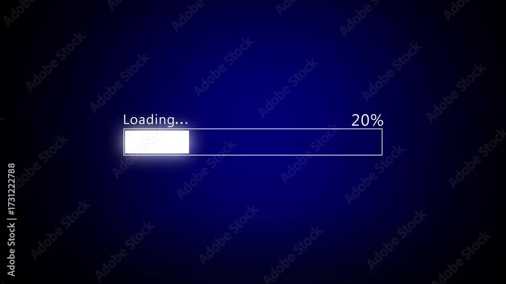 Loading Bar Stopped Abstract Loading Progress Bar from 0 to 20% stuck. loading bar from 0 ...