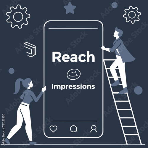 Marketing team works to increase reach and impressions on social media platform