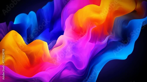 Vibrant Abstract Swirls of Color Flowing and Blending