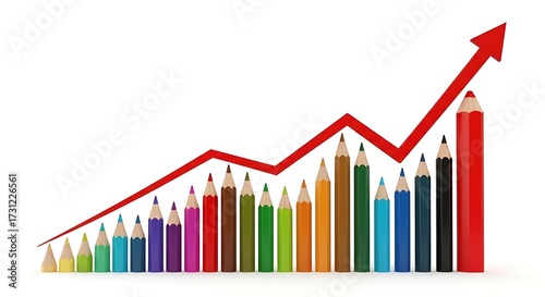 Creative Growth Chart Using Colorful Pencils Ascending Free Download Creative Growth Chart Using Colorful Pencils Ascending - GFXLoad