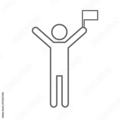 旗を振る人のピクトグラムアイコン