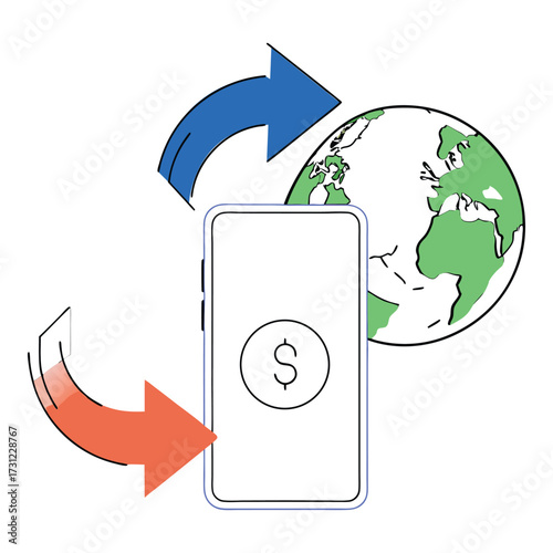 Global money transfer via mobile app seamless international remittance and digital payments worldwide