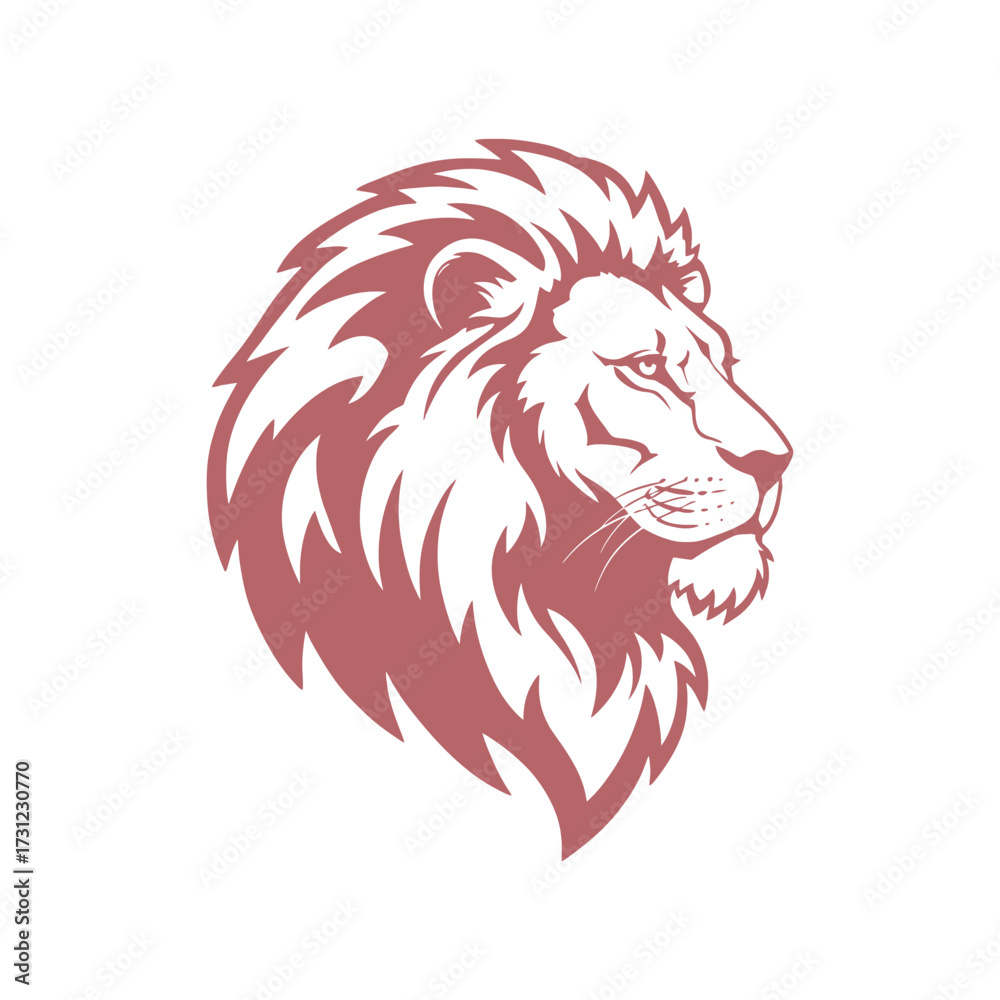 Fototapeta premium Majestic Lion Head Silhouette Emblem.