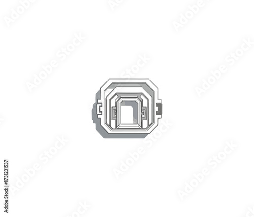 Abstract architectural structure vector illustration on black background