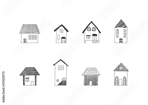 建物の手描きイラストセット2