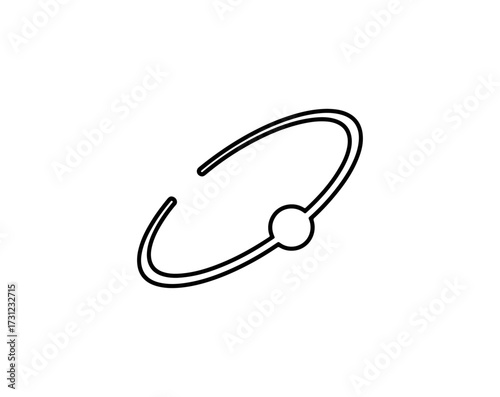 Abstract orbital path graphic element on black background
