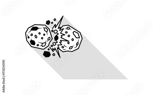 Asteroid impact illustration collision space concept