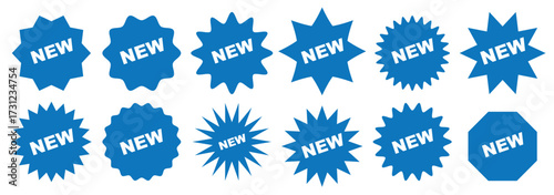 Set of red starburst shapes. Product tag labels. Sale price stickers. Star burst boxes. Discount promo stamps. Circle, round splash badges. Vector illustration.