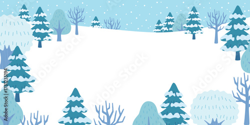 Winter forest square background material