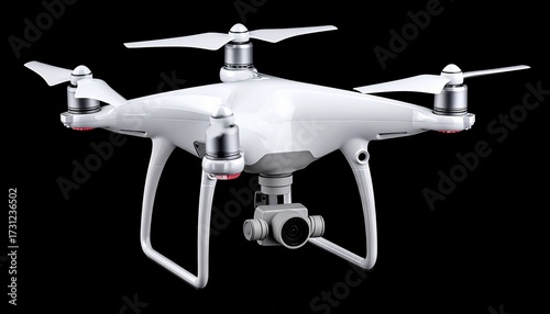 Dron blanco fondo negro