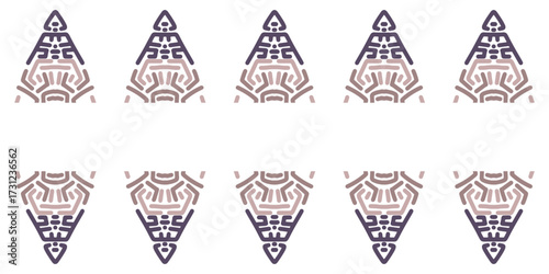 Repeating Rows Inverted Triangle Tribal Patterns