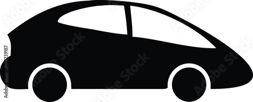Black Silhouette of a Hatchback Car automobile vehicle