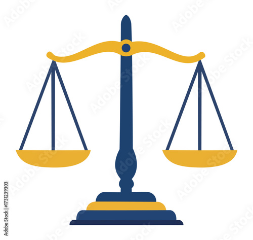 Scales of justice vector illustration, a classic symbol for law, balance, legal counsel, and courtroom themes