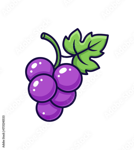 Grape illustration on black background