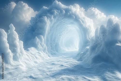 Ice cave in the Arctic region.