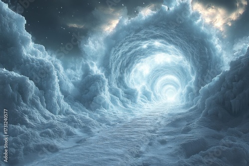 A tunnel in the clouds.