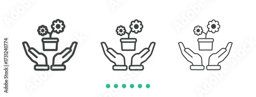 Flower seeds icon. Thin line icon vector