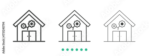 Garden house icon. Thin line icon vector
