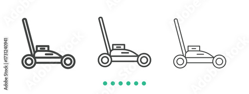 Lawn mower icon. Thin line icon vector