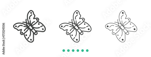 Butterfly icon. Thin line icon vector
