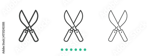 Grass cutter icon. Thin line icon vector