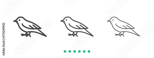 Bird icon. Thin line icon vector