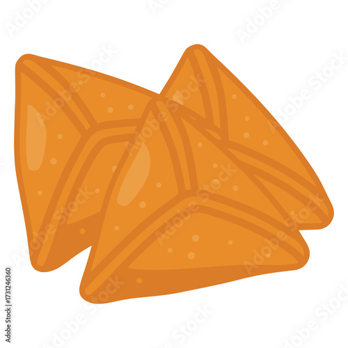 Baursak Kazakhstan fried dough flat color vector illustration template design